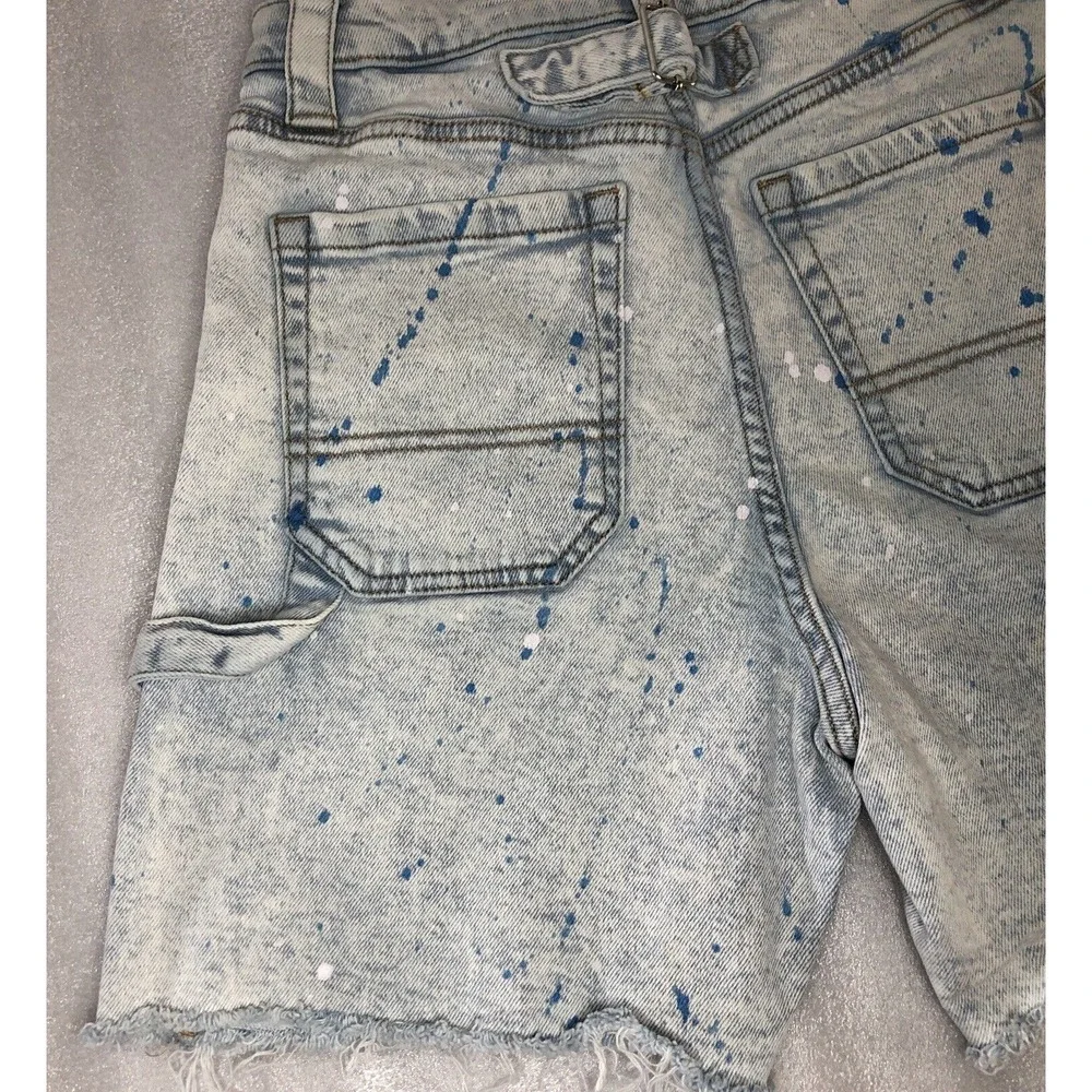 Wild Fable Highest Rise Utility‎ Paint Splatter Bermuda Jean Denim Shorts Size 0